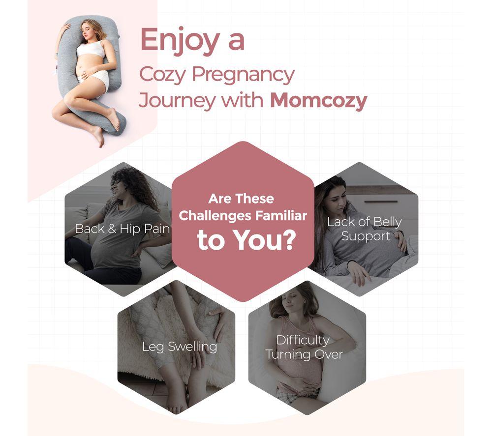 MOMCOZY Dreamlign U Shaped Pregnancy Pillow - Grey image number 4 of 9