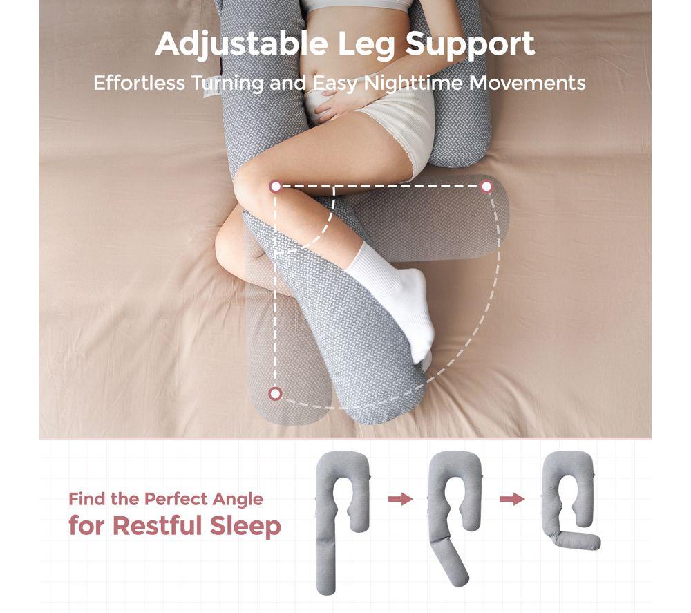 MOMCOZY Dreamlign U Shaped Pregnancy Pillow - Grey image number 5 of 9