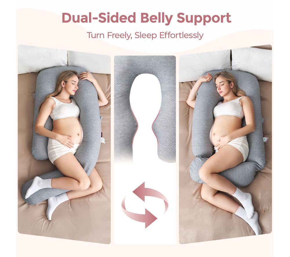 MOMCOZY Dreamlign U Shaped Pregnancy Pillow - Grey image number 7 of 9