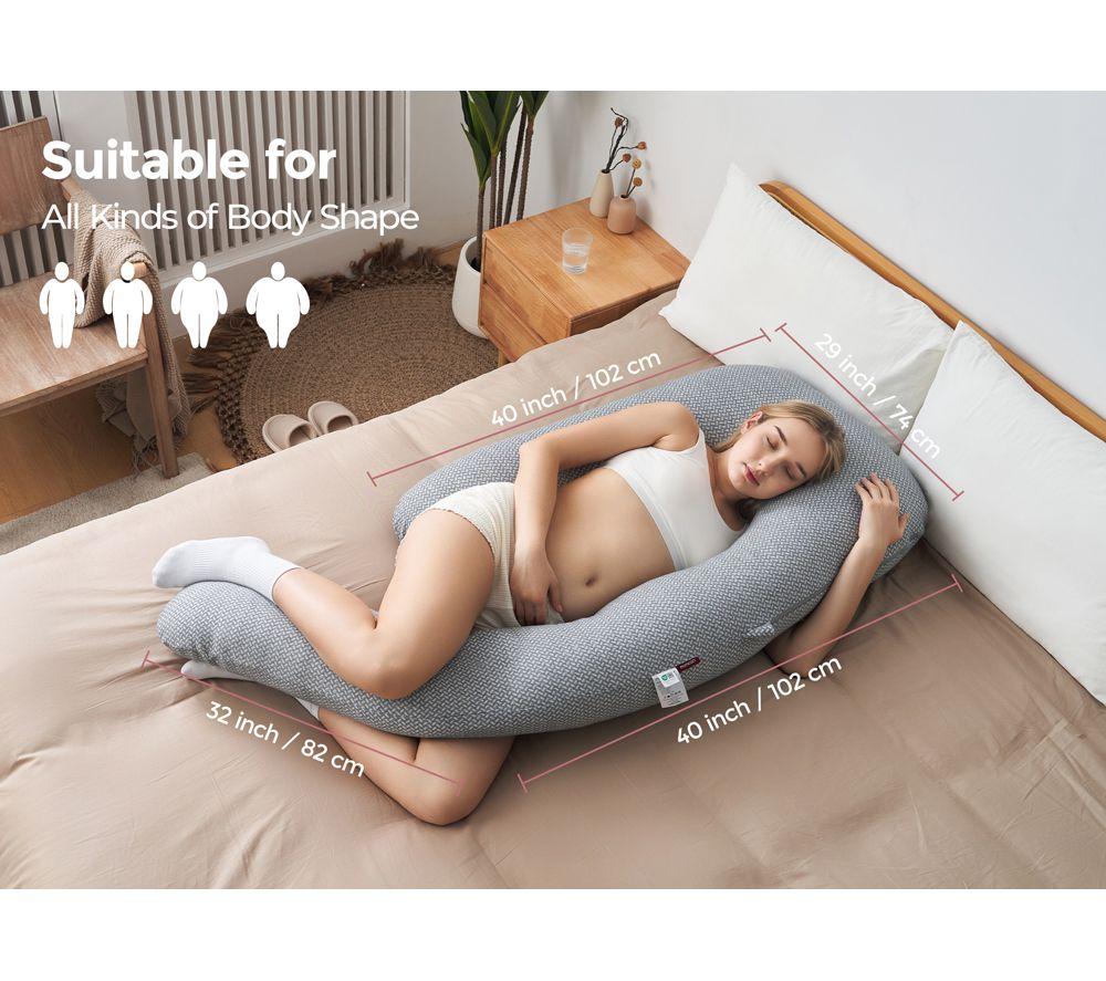 MOMCOZY Dreamlign U Shaped Pregnancy Pillow - Grey image number 9 of 9