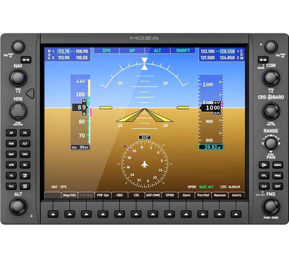 MOZA MGX1000 Flight Simulator Instrument Panel - Black