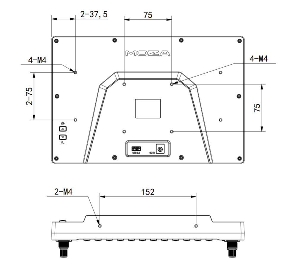 MOZA MGX1000 Flight Simulator Instrument Panel - Black image number 5 of 6