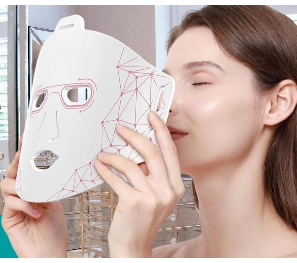 WELLCARE MN1 LED Face & Neck Mask - White & Pink image number 5 of 10