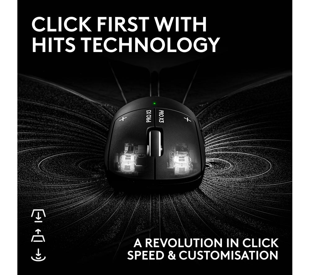 LOGITECH G Pro X3 Superstrike Wireless Optical Gaming Mouse - Midnight Black image number 3 of 11