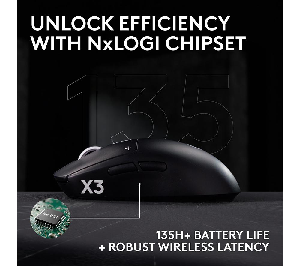 LOGITECH G Pro X3 Superstrike Wireless Optical Gaming Mouse - Midnight Black image number 4 of 11