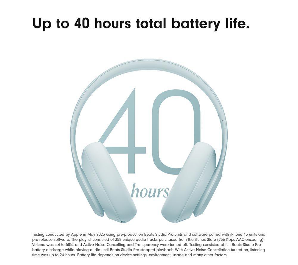 BEATS Studio Pro Wireless Bluetooth Noise-Cancelling Headphones - Light Blue image number 4 of 18