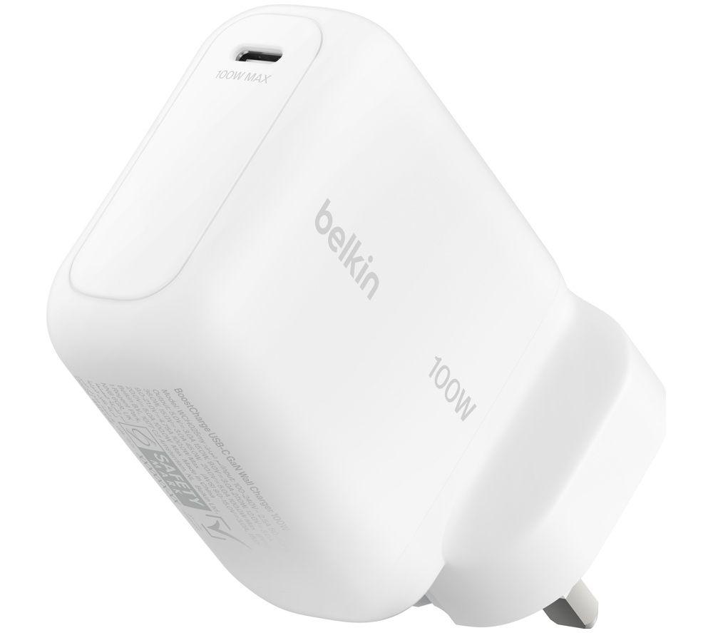 BELKIN BoostCharge 100 W USB Type-C GaN Wall Charger - White