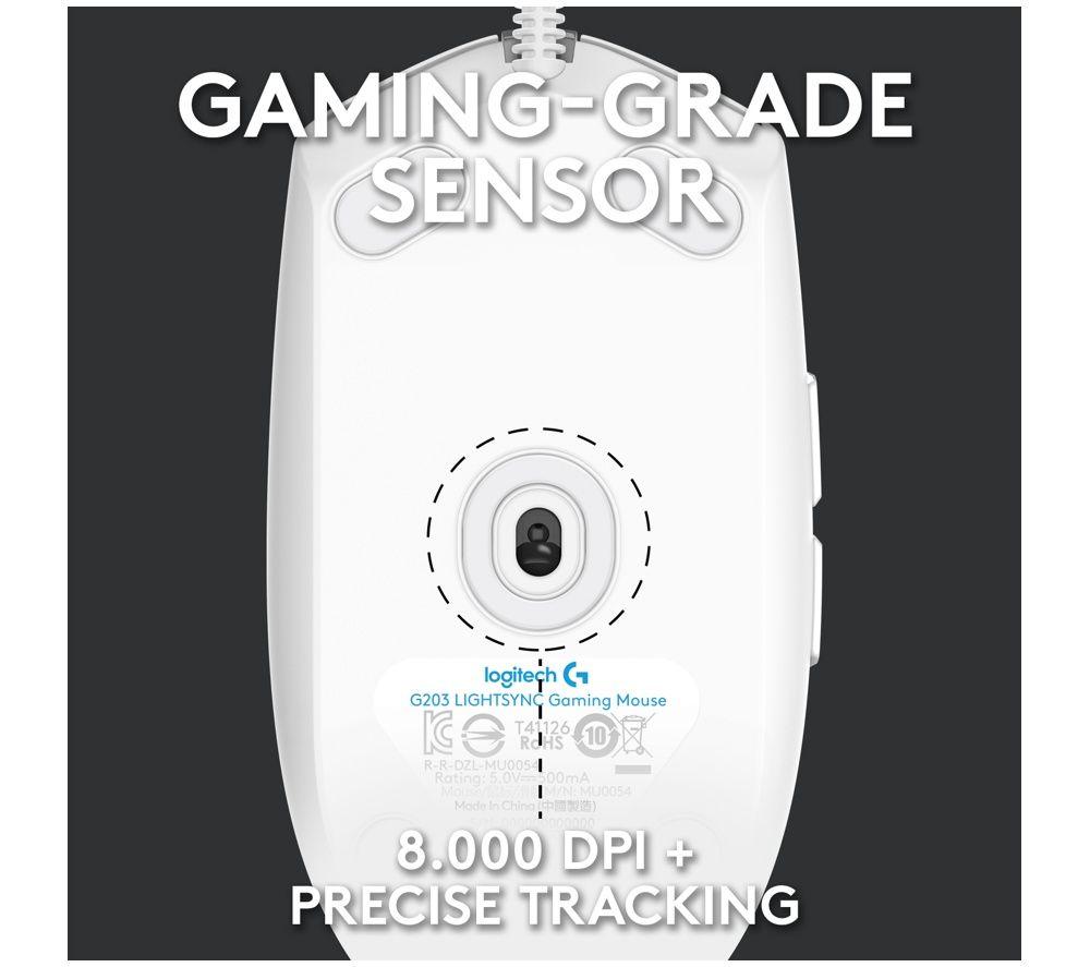 LOGITECH G102 Lightsync Optical Gaming Mouse - White image number 4 of 9