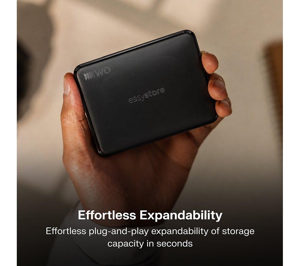 WD Easystore Portable Hard Drive - 1 TB, Black image number 2 of 6