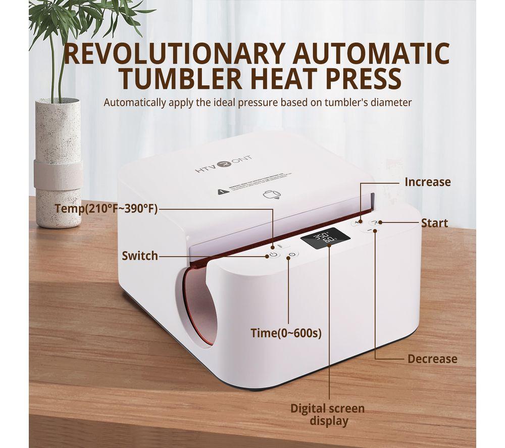 HTVRONT Auto Heat Press & 4-Piece Mug Set - White image number 3 of 9