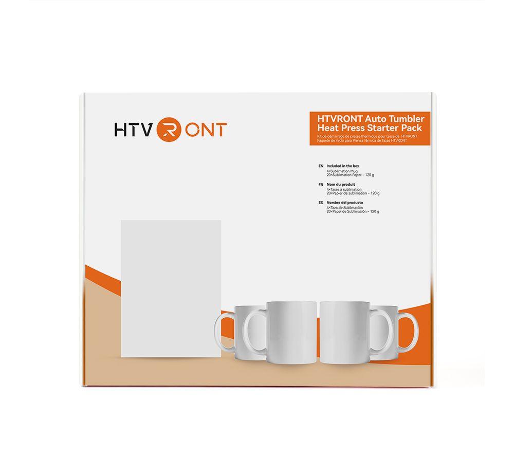HTVRONT Auto Heat Press & 4-Piece Mug Set - White image number 8 of 9