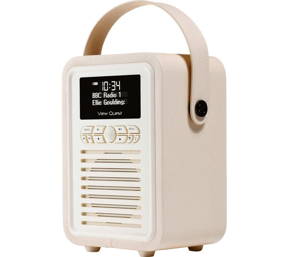 VQ Retro Mini Portable DAB+/FM Bluetooth Radio - Cream image number 2 of 9