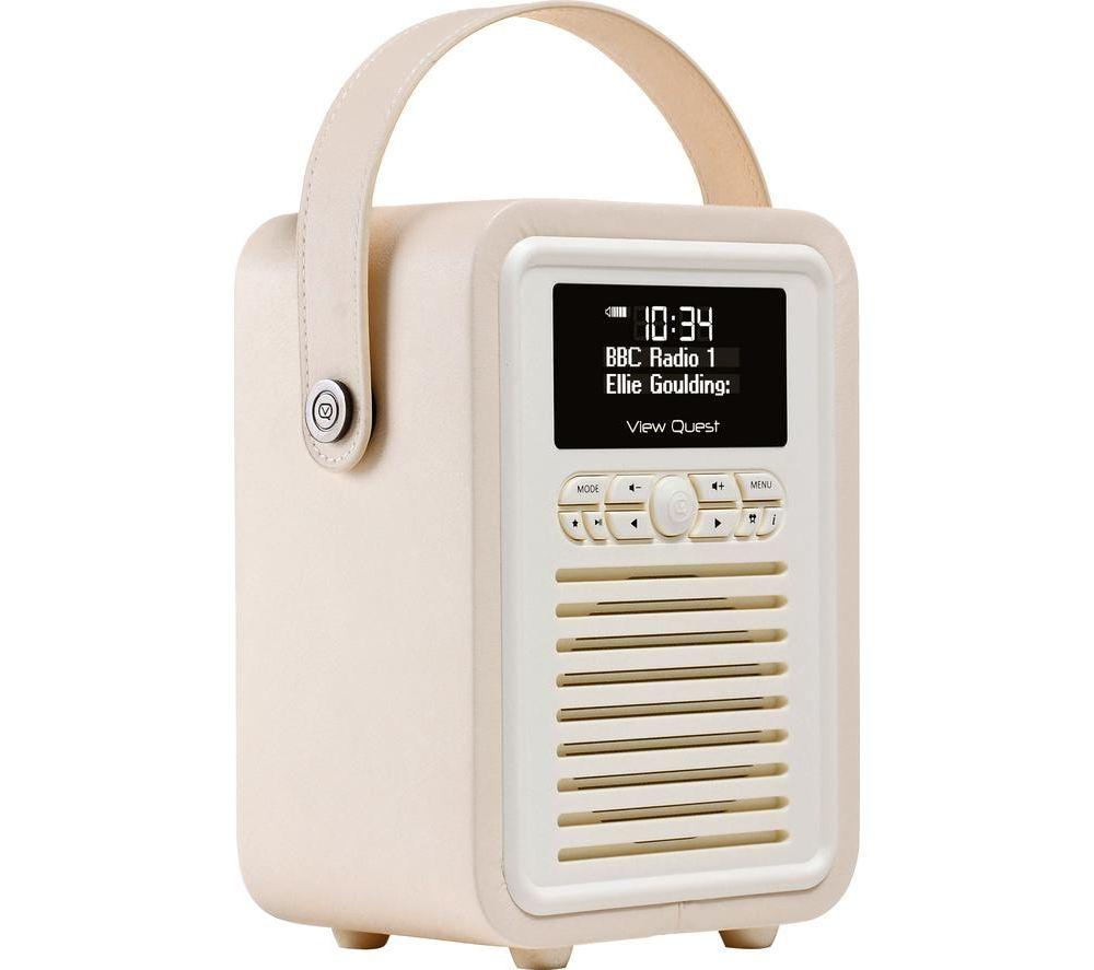 VQ Retro Mini Portable DAB+/FM Bluetooth Radio - Cream image number 6 of 9