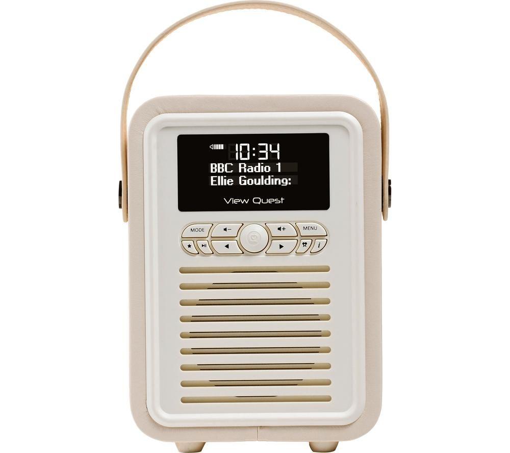 VQ Retro Mini Portable DAB+/FM Bluetooth Radio - Cream image number 8 of 9