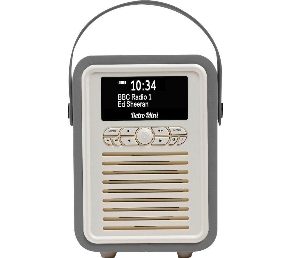 Vq Retro Mini Dab And Dab+ Digital Radio With Fm, Bluetooth, Alarm Clock - Light/Grey - Image 2