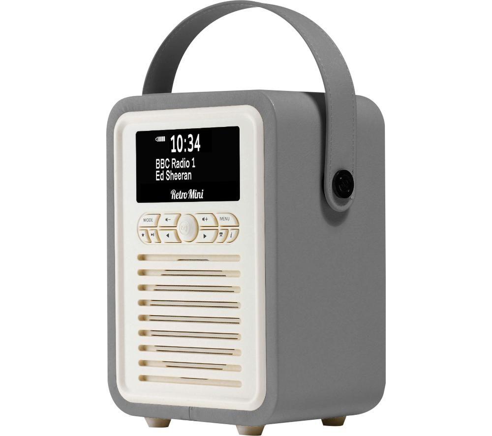 VQ Retro Mini Portable DAB+/FM Bluetooth Radio - Grey image number 2 of 6