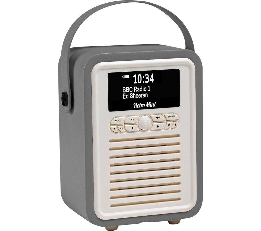 VQ Retro Mini Portable DAB+/FM Bluetooth Radio - Grey image number 4 of 6