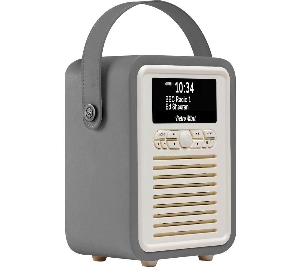 VQ Retro Mini Portable DAB+/FM Bluetooth Radio - Grey image number 5 of 6