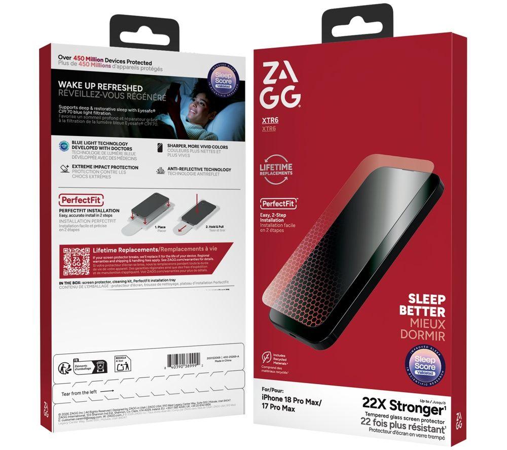 ZAGG InvisibleShield XTR6 iPhone 18 Pro Max Screen Protector - Clear image number 4 of 8