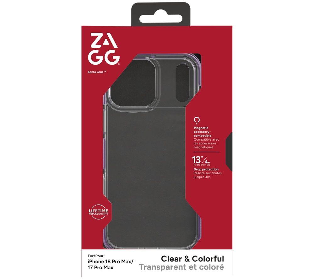 ZAGG Santa Cruz Snap iPhone 18 Pro Max Case - Clear & Purple image number 2 of 3