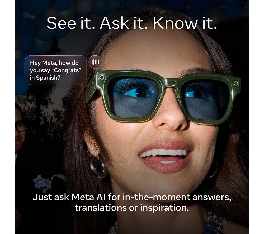 META RAY-BAN Nova AI Glasses - Sandstone with Chocolate Lenses, Standard image number 3 of 8