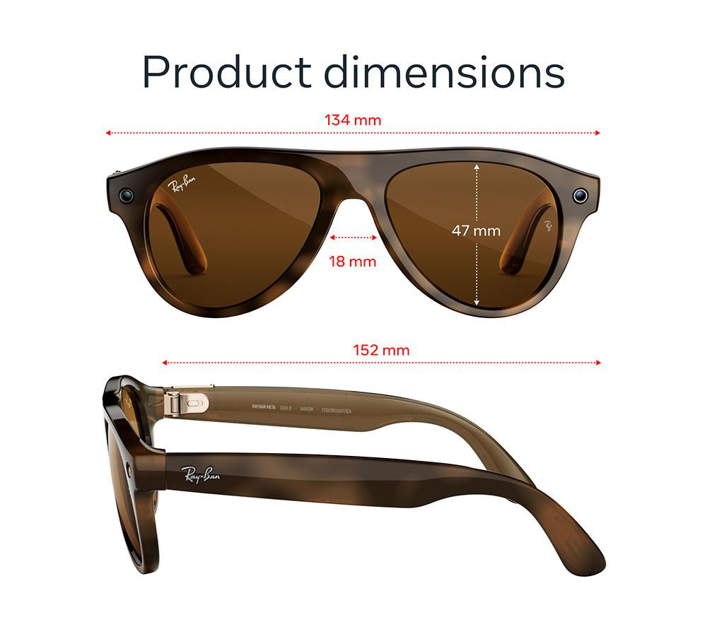 META RAY-BAN Aviator (Gen 3) AI Glasses - Havana with Brown Lenses image number 5 of 6