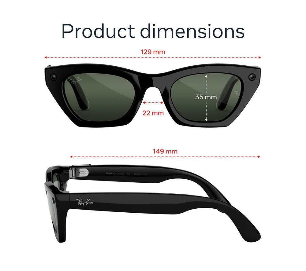 META RAY-BAN Zena (Gen 3) AI Glasses - Shiny Black with Graphite Green Transitions Lenses image number 5 of 6