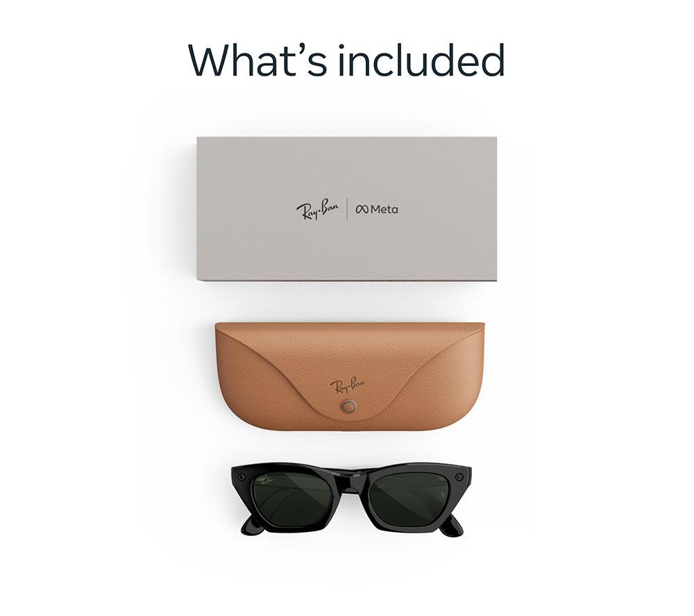 META RAY-BAN Zena (Gen 3) AI Glasses - Shiny Black with Graphite Green Transitions Lenses image number 6 of 6