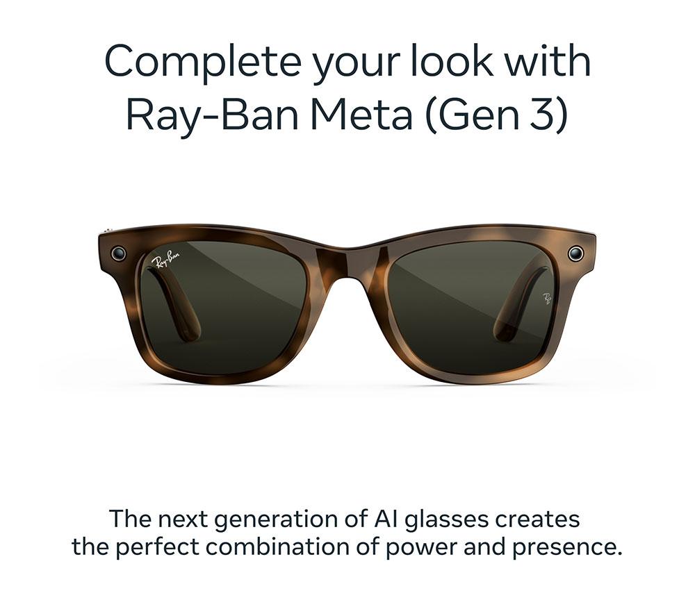 META RAY-BAN Wayfarer (Gen 3) AI Glasses - Havana with Green Lenses image number 2 of 6