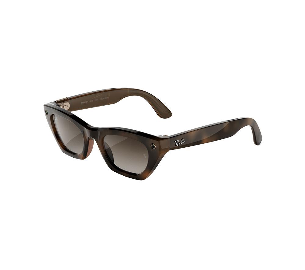 Ray - Ban Unisex Brown Rw4015 Ray-Ban Meta (Gen 3) Zena 690513 Smart Glasses Injected Turtle Cat Eye Normal Nuanced - Image 5