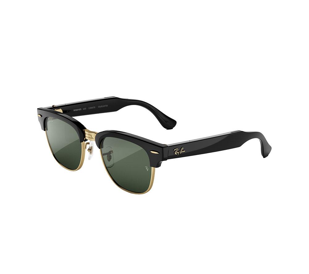 Ray-Ban Meta (Audio) Clubmaster, Shiny Black On Gold, Transitions Lenses - Image 3
