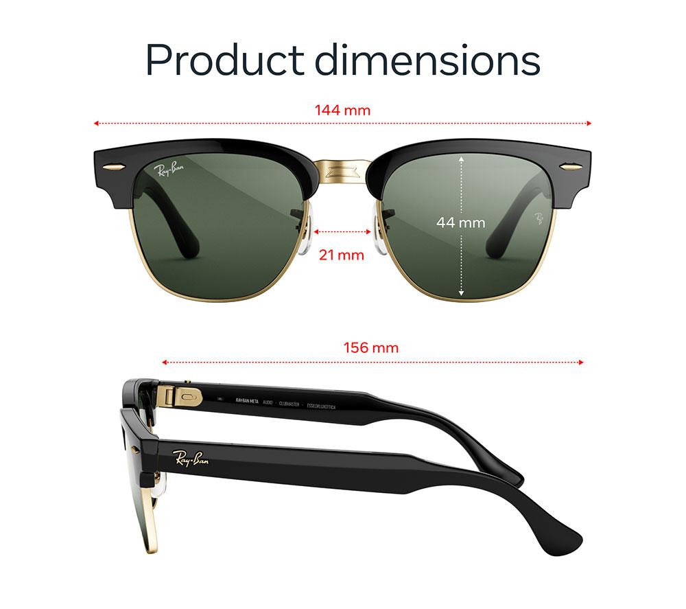 META GLASSES Audio Clubmaster AI Glasses - Shiny Black on Gold with Graphite Green Transitions Lenses image number 5 of 6