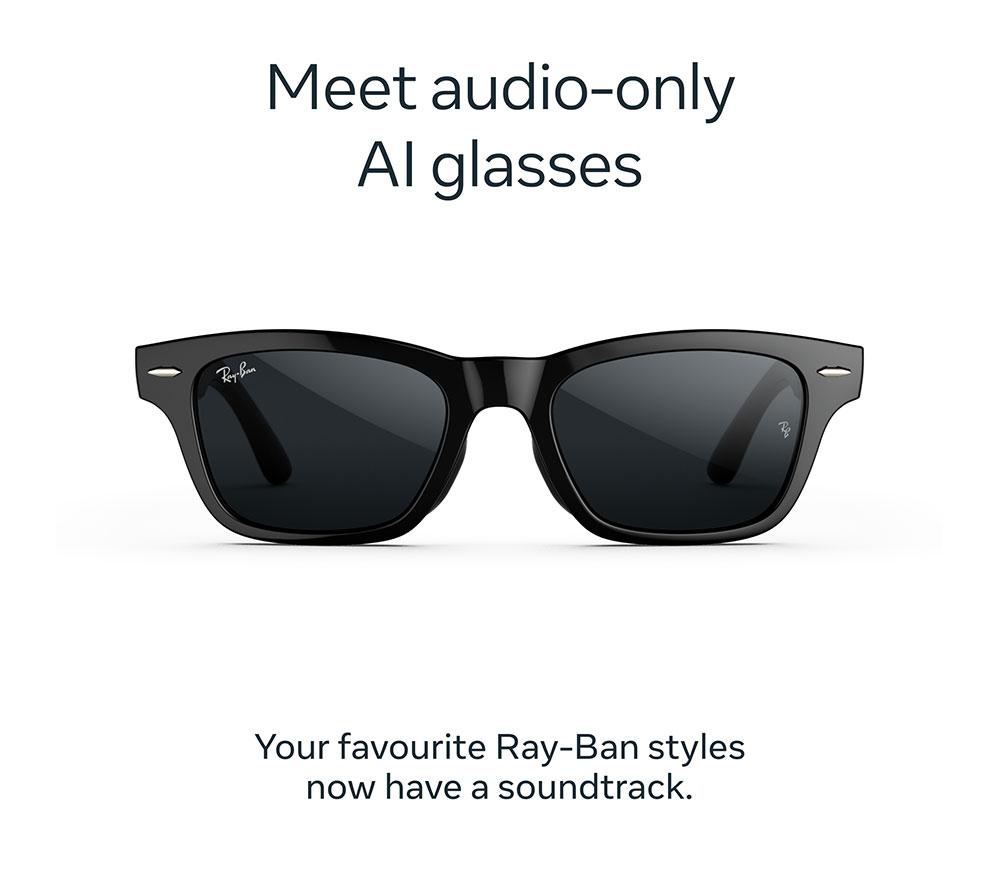 META GLASSES Audio Burbank AI Glasses - Shiny Black with Grey Transitions Lenses, Large image number 2 of 7