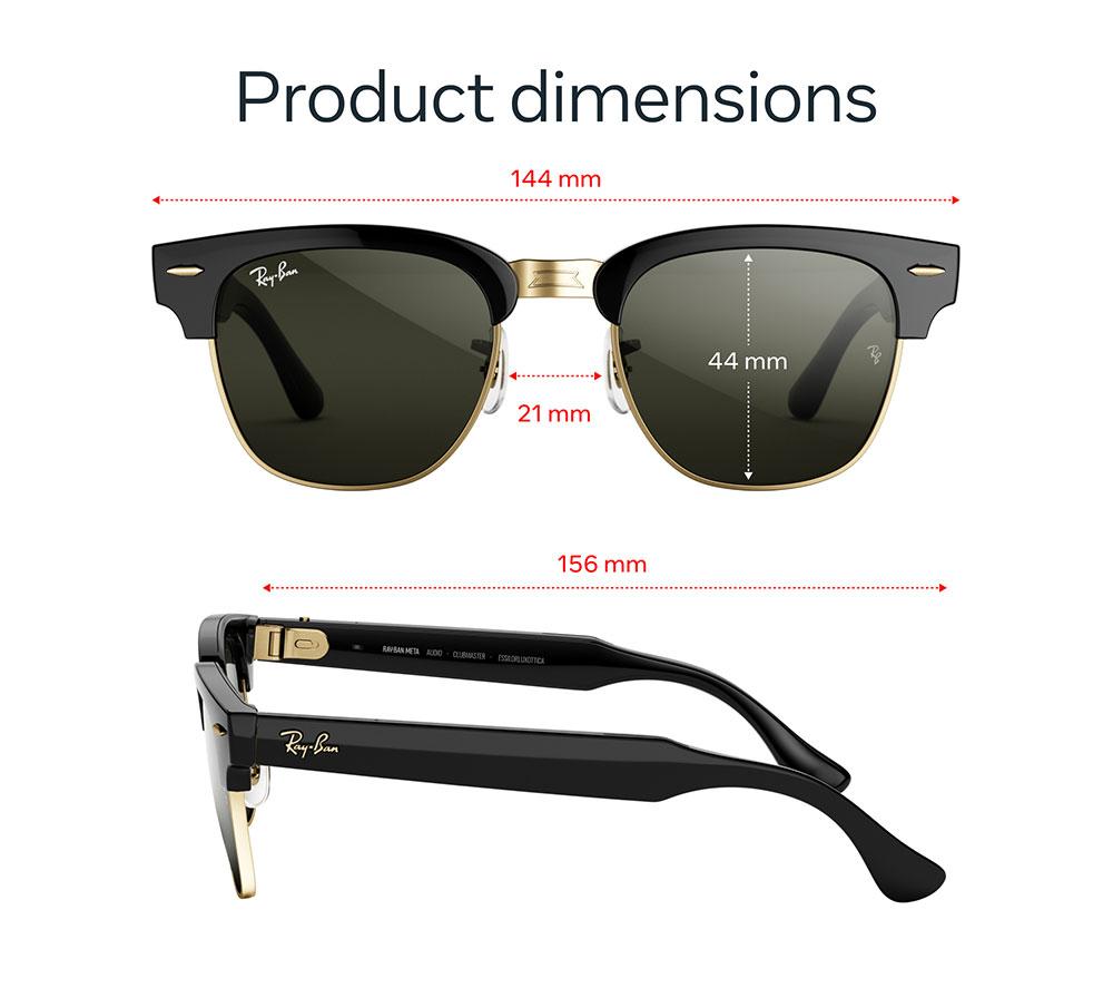 META GLASSES Audio Clubmaster AI Glasses - Shiny Black on Gold with Green Lenses image number 5 of 6