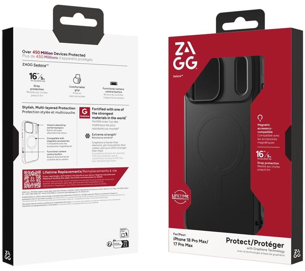 ZAGG Sedona Snap iPhone 18 Pro Max Case - Black image number 2 of 4