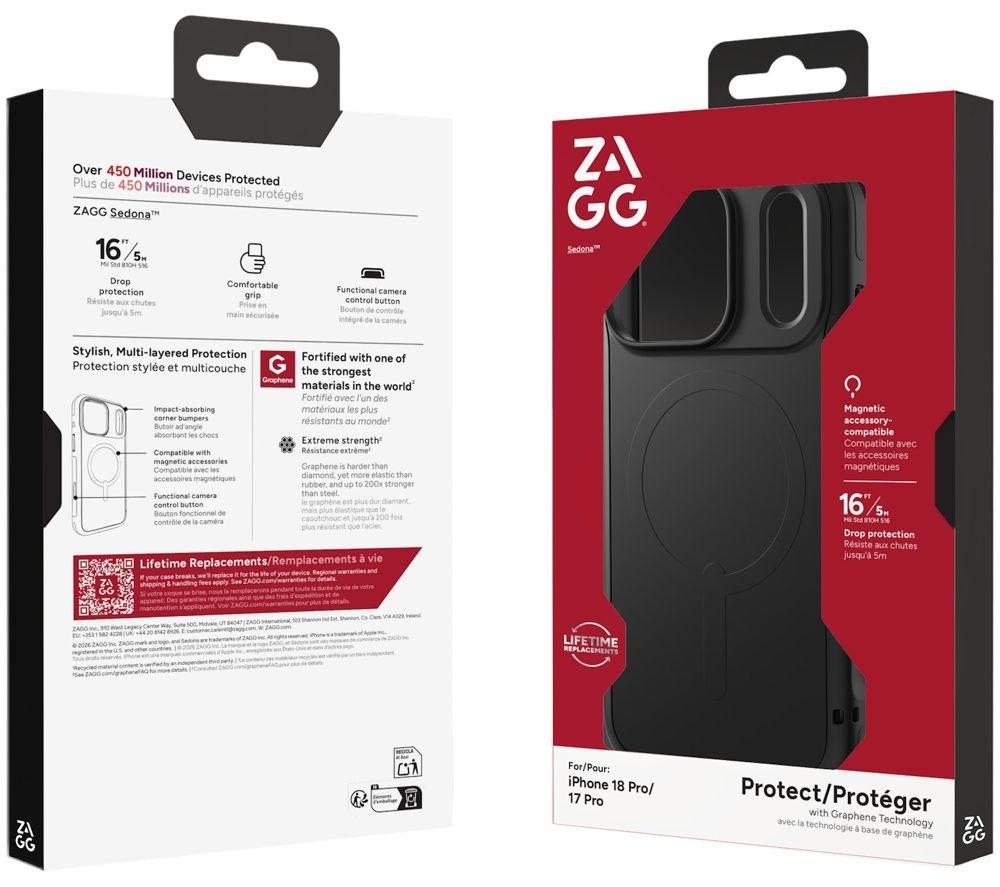 ZAGG Sedona Snap iPhone 18 Pro Case - Black image number 2 of 3