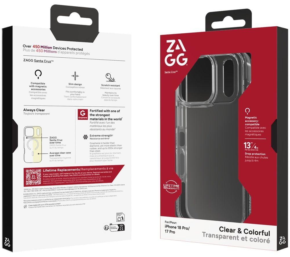 ZAGG Santa Cruz Snap iPhone 18 Pro Case - Clear & Black image number 3 of 3