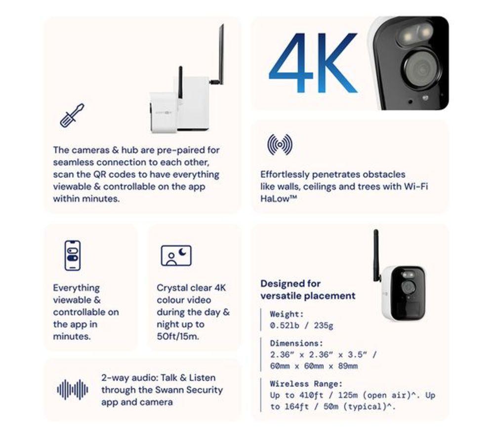 SWANN MaxRanger Mini SWNVK-MRMINISD2 4K Ultra HD NVR Security System - 2 Cameras image number 2 of 11