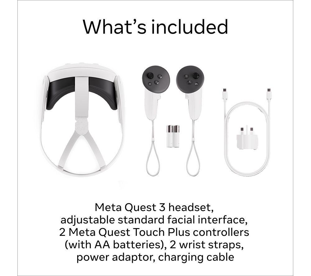 META Quest 3 Virtual Reality Headset & VR Optical Link Cable Bundle image number 4 of 11
