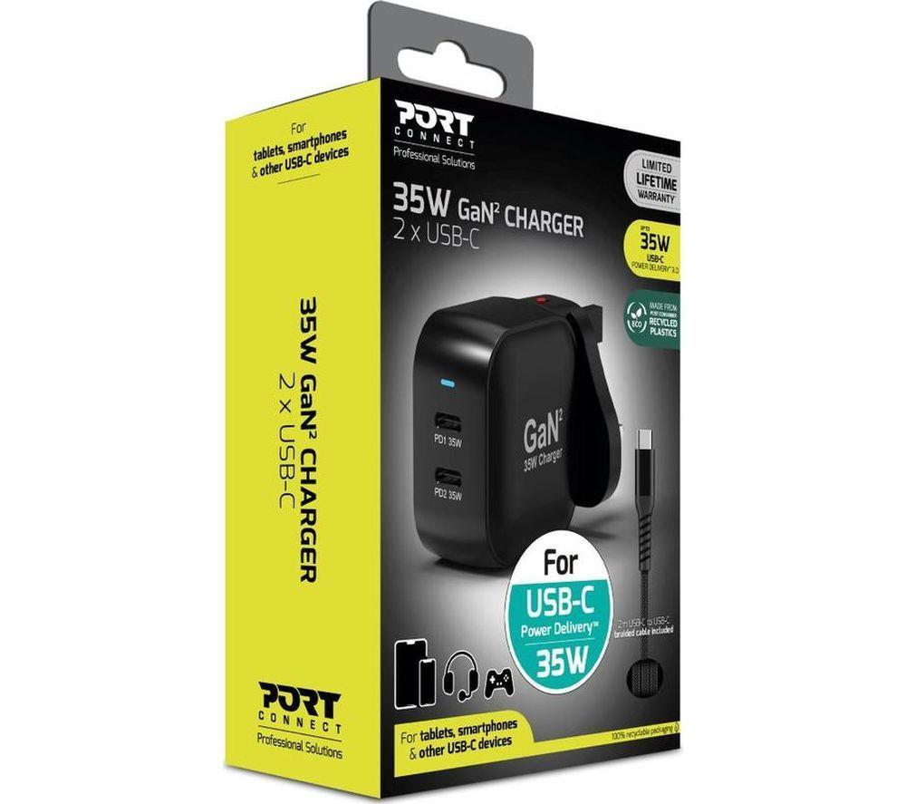 PORT DESIGNS 902035PUK 35 W GaN USB Charger - Black image number 5 of 7