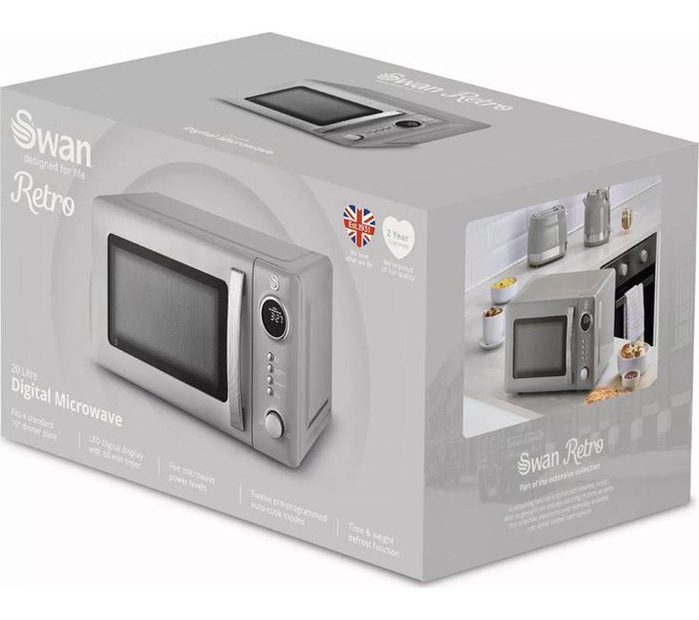 SWAN Retro SM4425CRM Solo Microwave - Grey image number 2 of 5