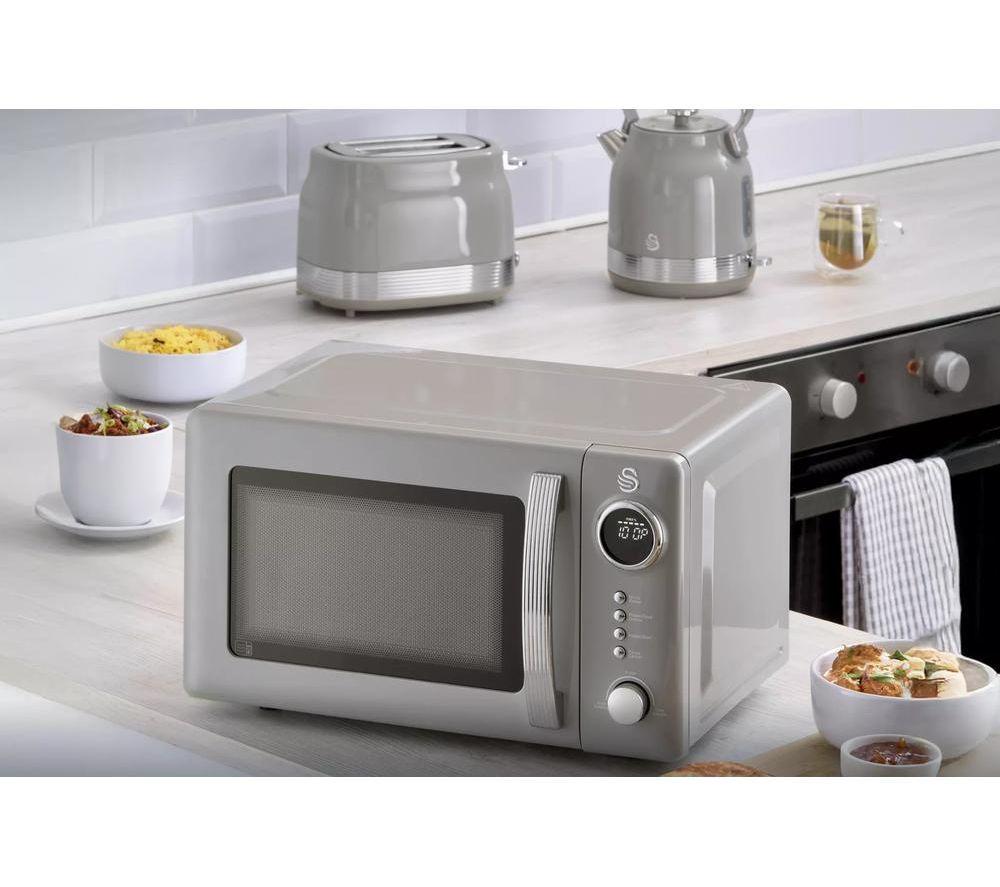 SWAN Retro SM4425CRM Solo Microwave - Grey image number 3 of 5