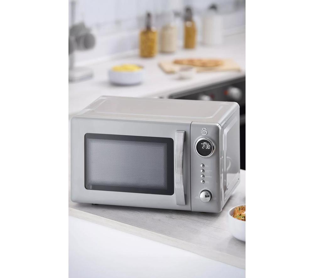 SWAN Retro SM4425CRM Solo Microwave - Grey image number 4 of 5