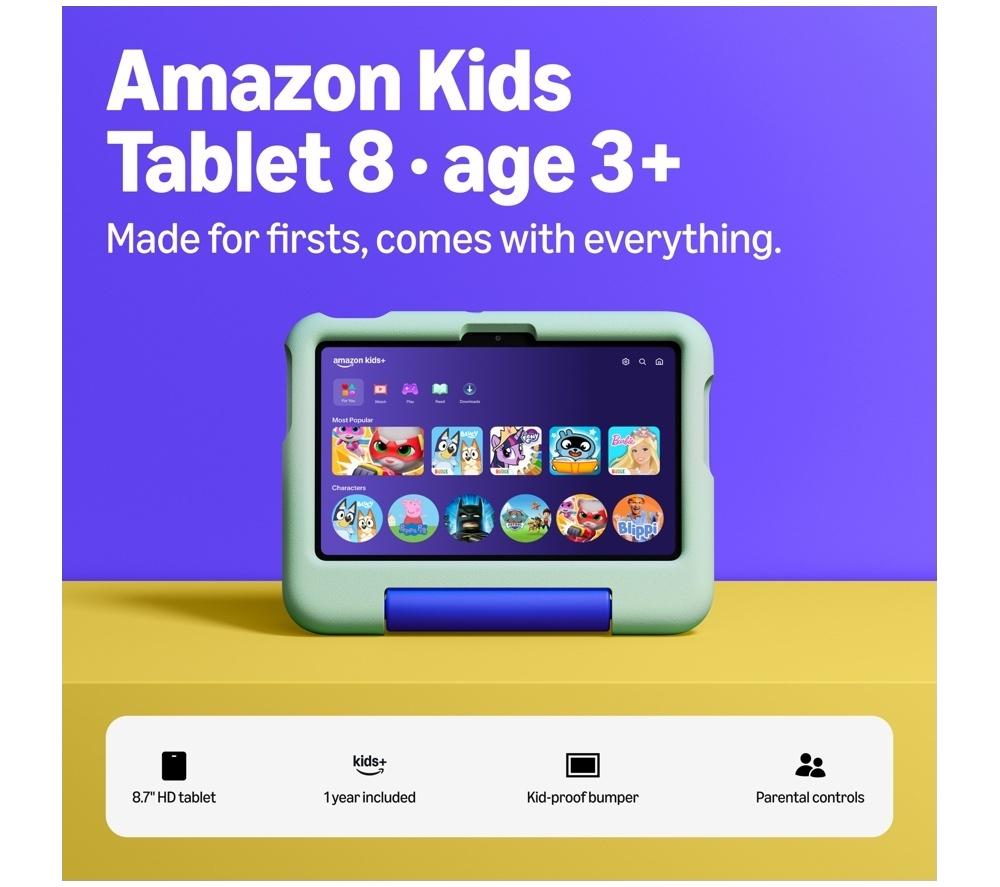 AMAZON Kids 8 Tablet (2026) - 64 GB, Cool Green image number 2 of 13