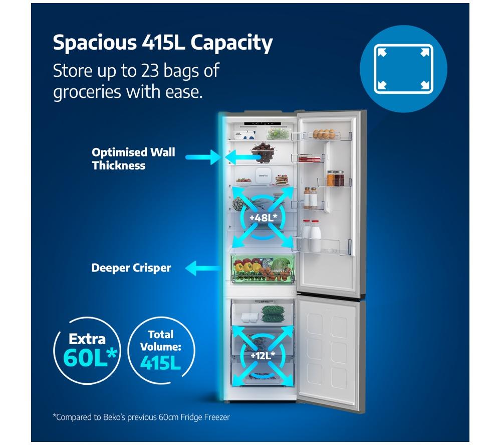 BEKO HarvestFresh AeroFlow CNA5603DVPZ 70/30 Fridge Freezer - Graphite image number 26 of 30