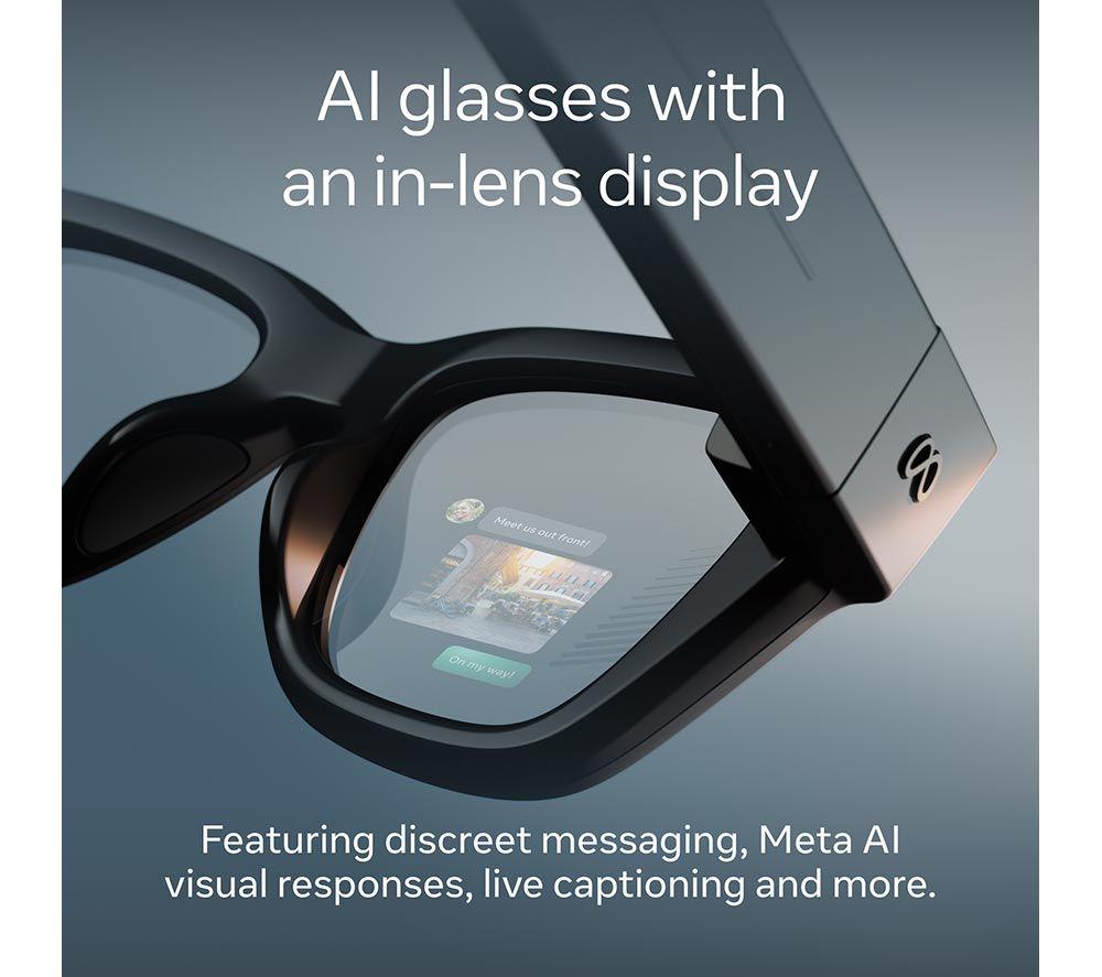 META Display Glasses (Standard, Shiny Black) & Neural Band (Size 3, Large) image number 2 of 12