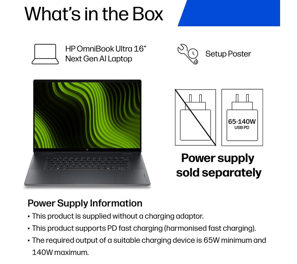 HP OmniBook Ultra Next Gen AI 16" Laptop - NVIDIA RTX Spark&trade; N1X, 32 GB RAM, 1 TB SSD, Eclipse Grey image number 2 of 37