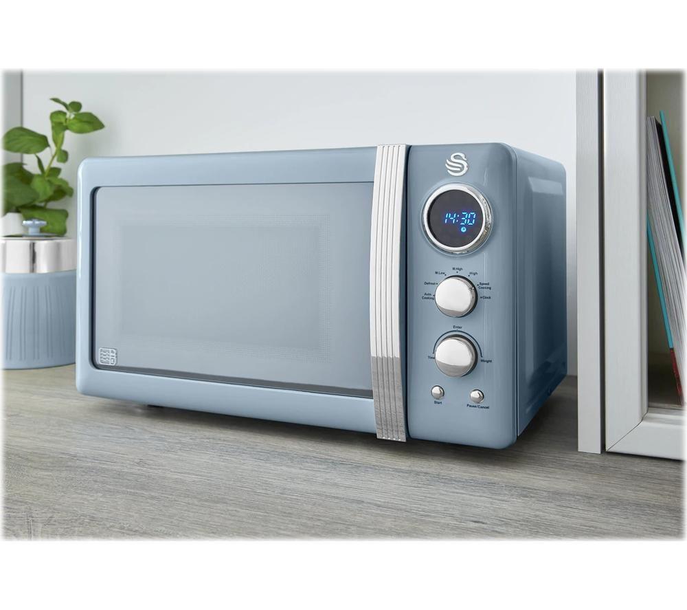 SWAN Retro SM22030LBLN Solo Microwave - Blue image number 5 of 8