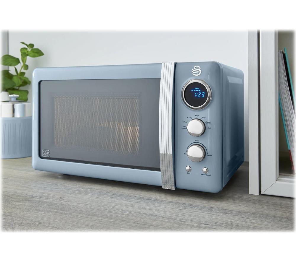 SWAN Retro SM22030LBLN Solo Microwave - Blue image number 6 of 8