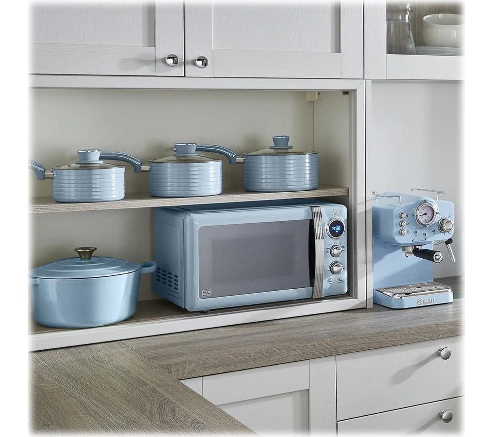 SWAN Retro SM22030LBLN Solo Microwave - Blue image number 7 of 8